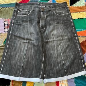 Y2K Koman Baggy Long Grey Jorts 38W